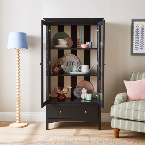 Tall Cabinet with Soft Close Drawers - Black
