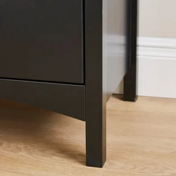 Tall Cabinet with Soft Close Drawers - Black