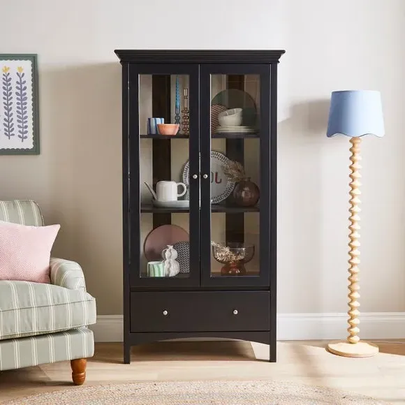 Tall Cabinet with Soft Close Drawers - Black