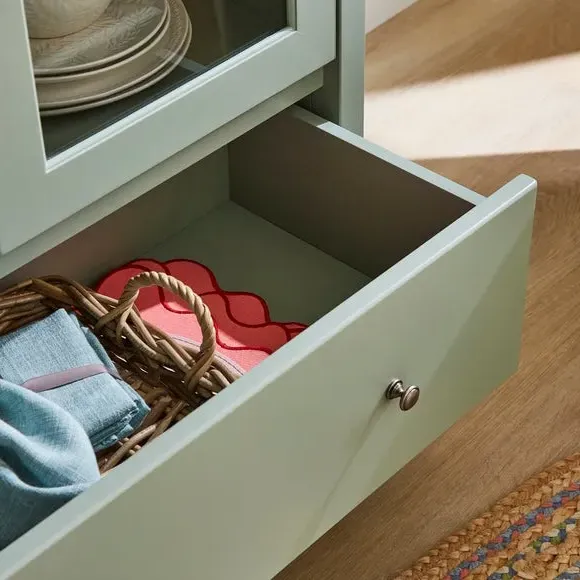 Tall Cabinet with Soft Close Drawers - Sage
