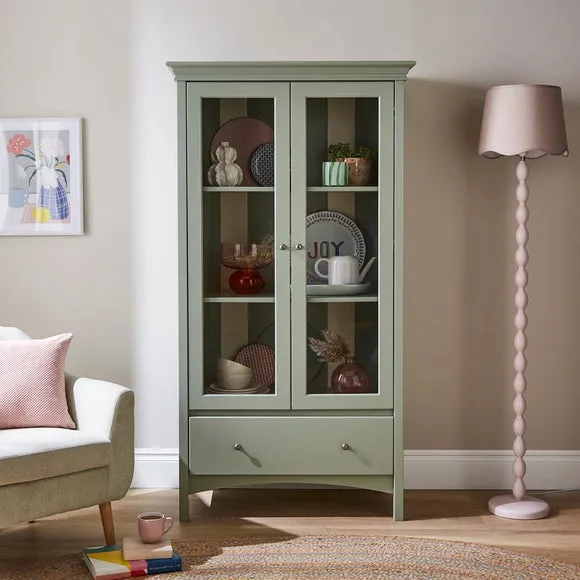 Tall Cabinet with Soft Close Drawers - Sage