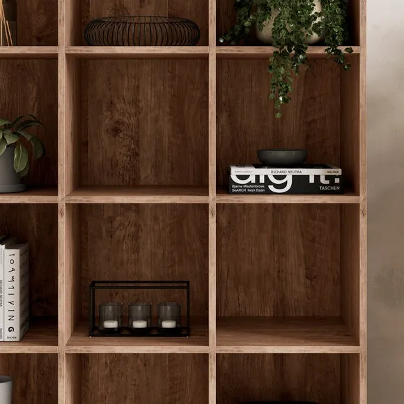 Tall Open Sideboard with 15 Cubes - Pine