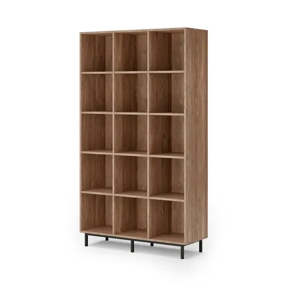 Tall Open Sideboard with 15 Cubes - Pine