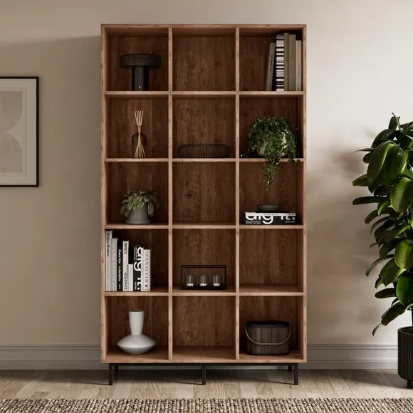 Tall Open Sideboard with 15 Cubes - Pine