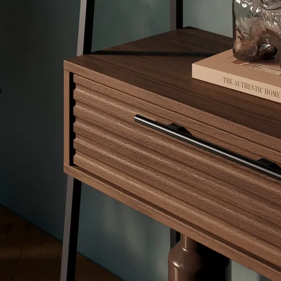 Tall Shelving Unit with Drawer - Walnut, Metal