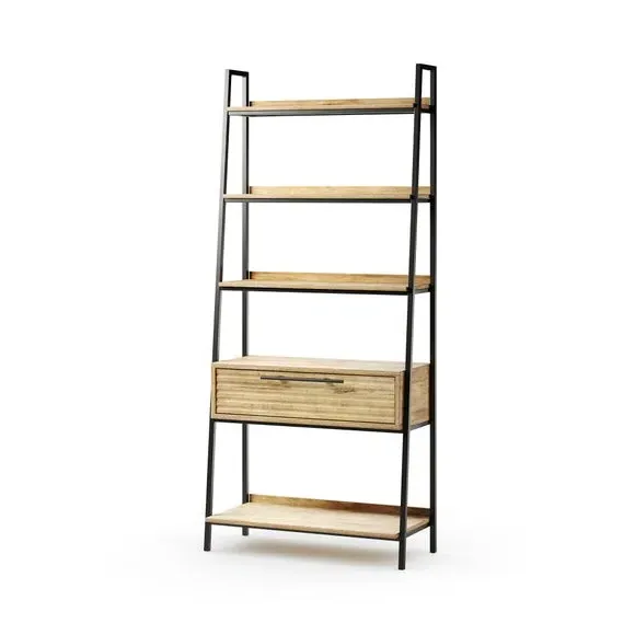 Tall Shelving Unit with Drawer - Wood, Metal