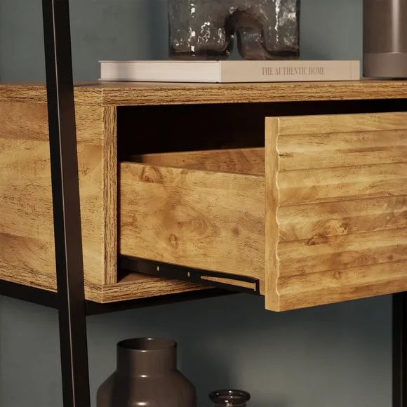 Tall Shelving Unit with Drawer - Wood, Metal