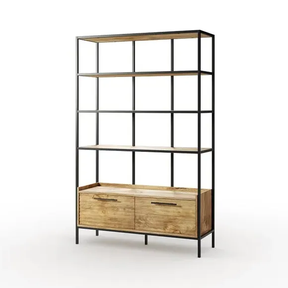 Tall Shelving Unit with Drawers - Wood