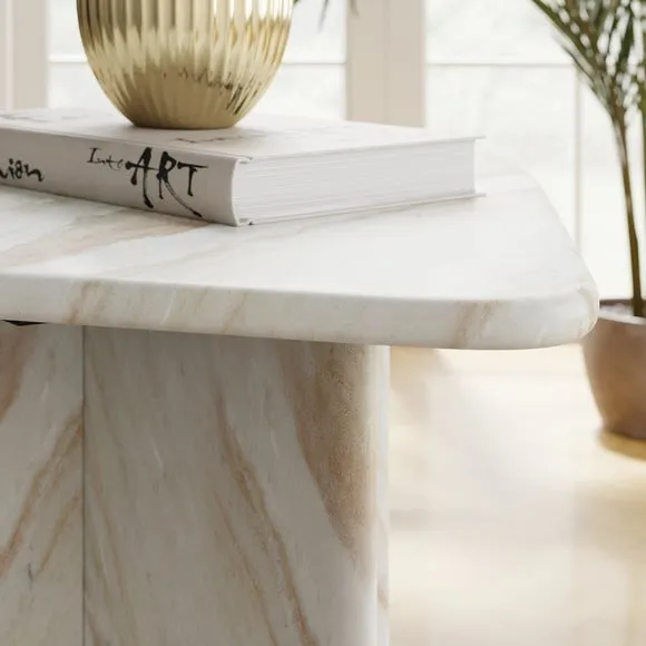 Tall Side Table - Natural, Marble