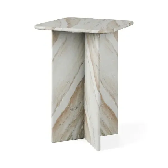 Tall Side Table - Natural, Marble