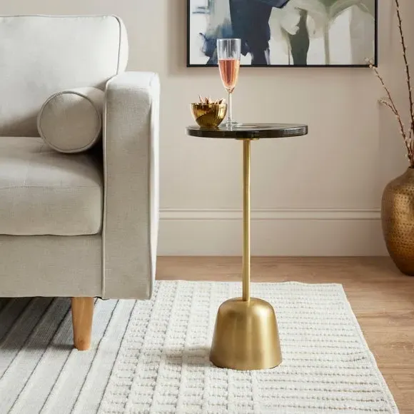 Tall Side Table - Olive, Recycled Glass image