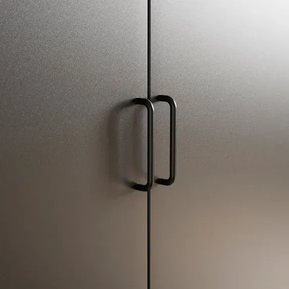 Tall Sideboard Locker Style - Black, Metal