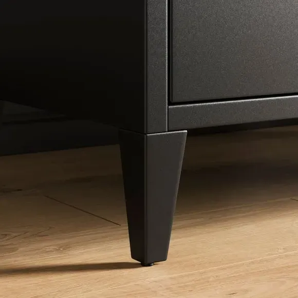 Tall Sideboard Locker Style - Black, Metal