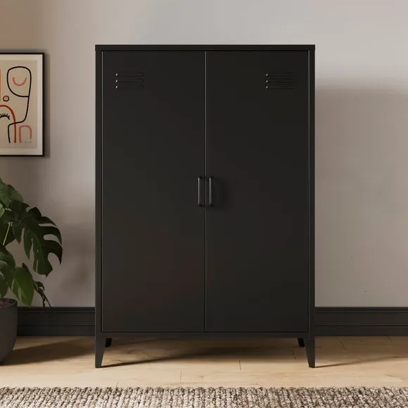 Tall Sideboard Locker Style - Black, Metal image