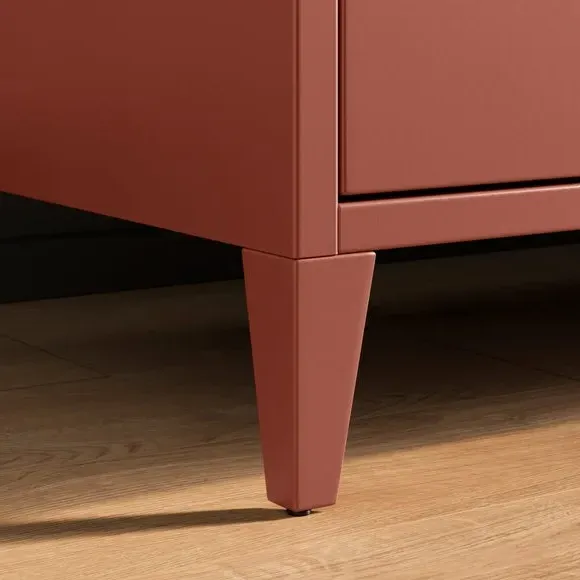 Tall Sideboard Locker Style - Terracotta, Metal