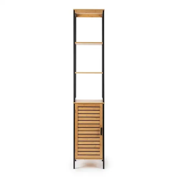 Tall Storage Unit - Black, Bamboo