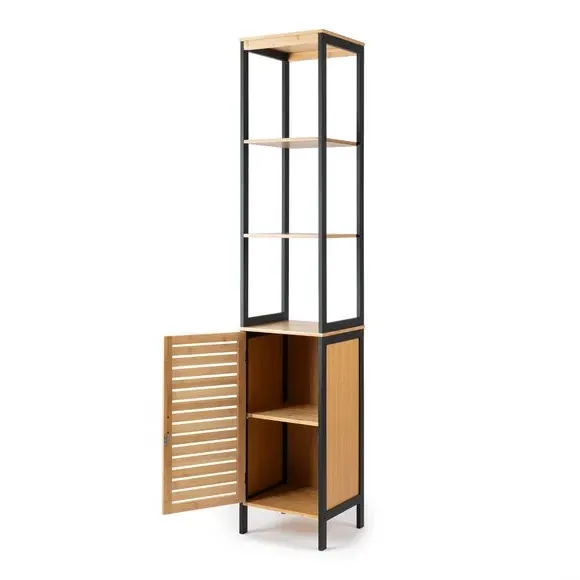 Tall Storage Unit - Black, Bamboo