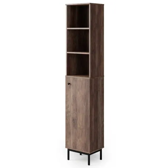 Tall Storage Unit with Shelves - Pine Effect