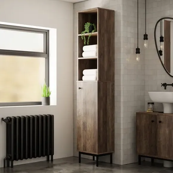 Tall Storage Unit with Shelves - Pine Effect image