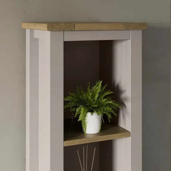 Tallboy Storage Unit - Stone, Oak Effect