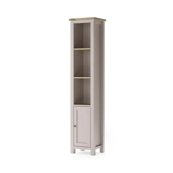 Tallboy Storage Unit - Stone, Oak Effect