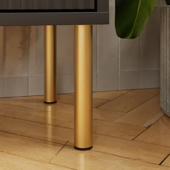 Tallboy Storage Unit with Shelves - Black