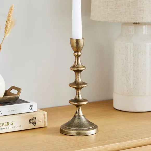 Taper Candlestick Holder - Gold, Aluminium