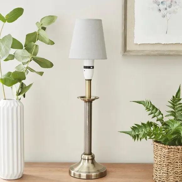 Tapered Lamp Shade - Dove, Faux Linen