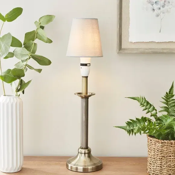 Tapered Lamp Shade - Dove, Faux Linen image