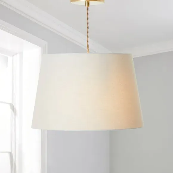 Tapered Lamp Shade - Dove, Faux Linen
