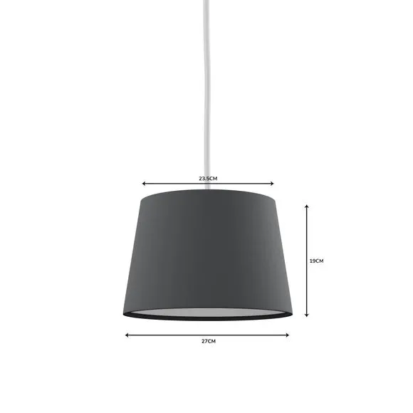 Tapered Lamp Shade - Grey, Poly-Cotton