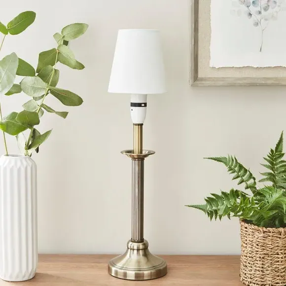 Tapered Lamp Shade - Ivory, Faux Linen
