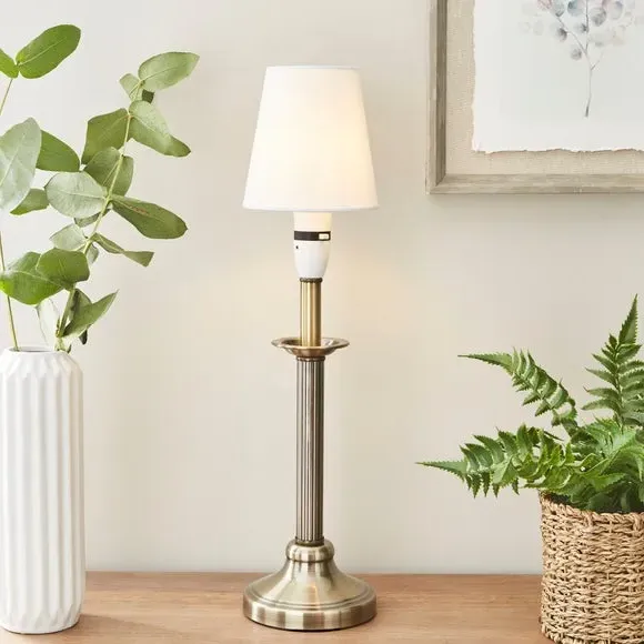 Tapered Lamp Shade - Ivory, Faux Linen