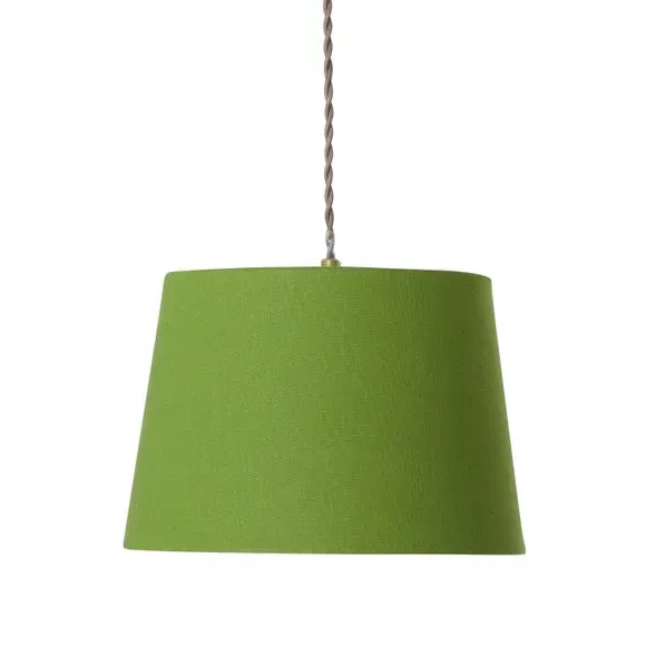 Tapered Lamp Shade - Moss Green, Faux Linen