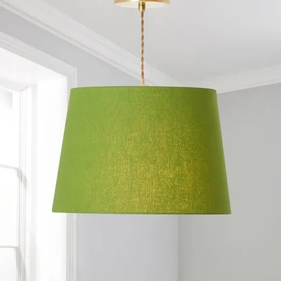 Tapered Lamp Shade - Moss Green, Faux Linen