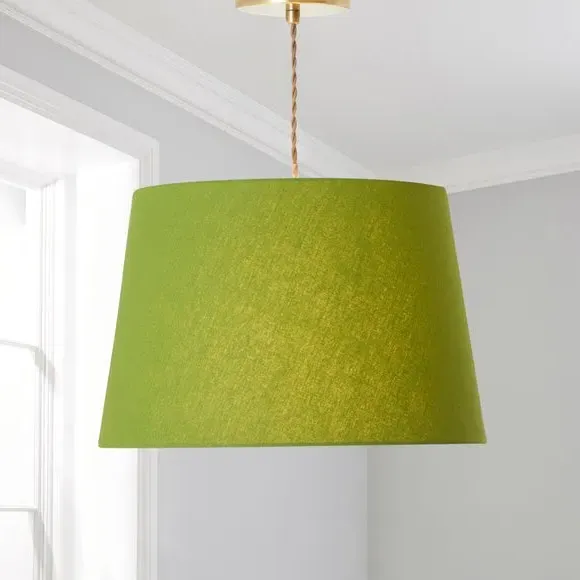 Tapered Lamp Shade - Moss Green, Faux Linen