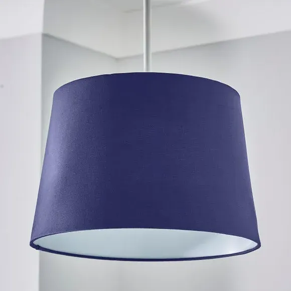 Tapered Lamp Shade - Navy, Poly-Cotton