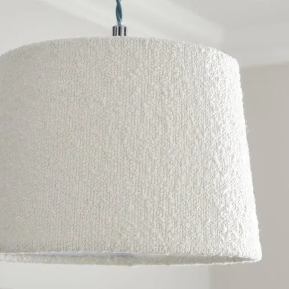 Tapered Lamp Shade - Off-White, Boucle Fabric