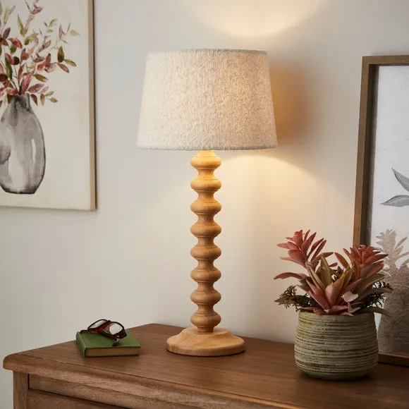 Tapered Lamp Shade - Off-White, Boucle Fabric
