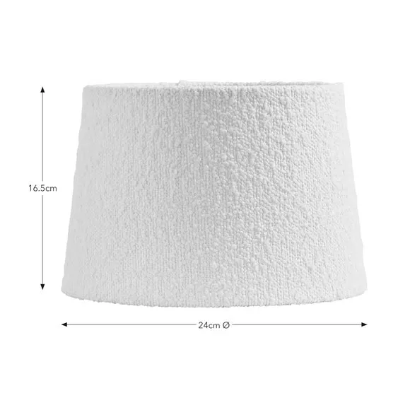 Tapered Lamp Shade - Off-White, Boucle Fabric