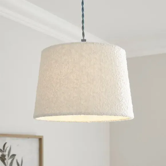 Tapered Lamp Shade - Off-White, Boucle Fabric image