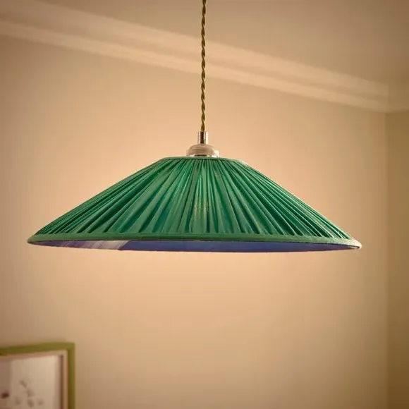 Tapered Lamp Shade Pleated - Aqua, Polyester
