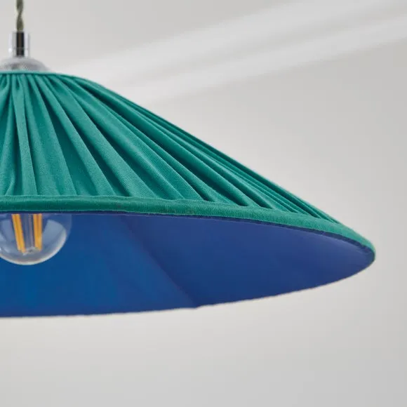 Tapered Lamp Shade Pleated - Aqua, Polyester