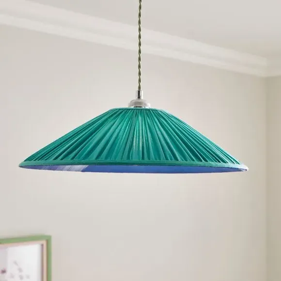 Tapered Lamp Shade Pleated - Aqua, Polyester image