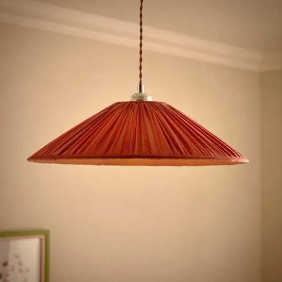 Tapered Lamp Shade Pleated - Fuschia, Polyester