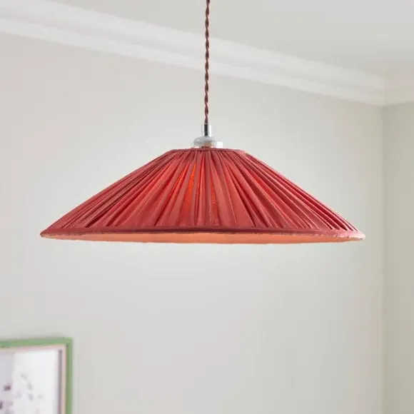 Tapered Lamp Shade Pleated - Fuschia, Polyester