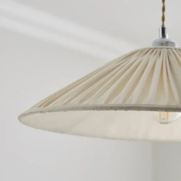 Tapered Lamp Shade Pleated - Ivory, Polyester