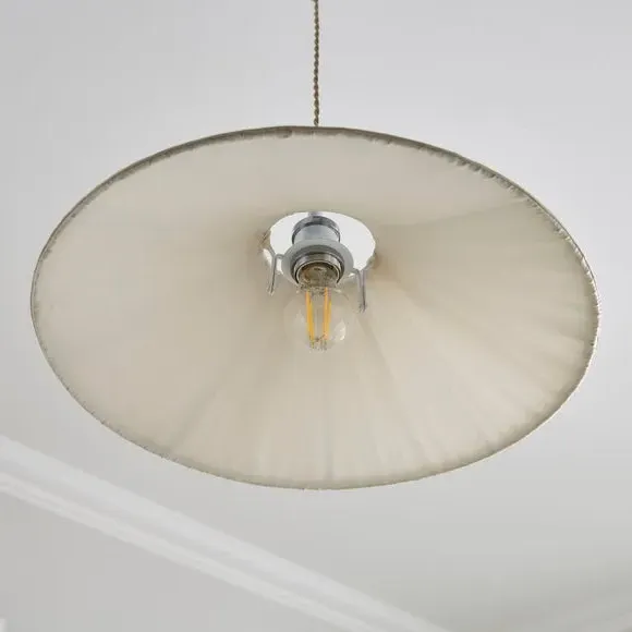 Tapered Lamp Shade Pleated - Ivory, Polyester