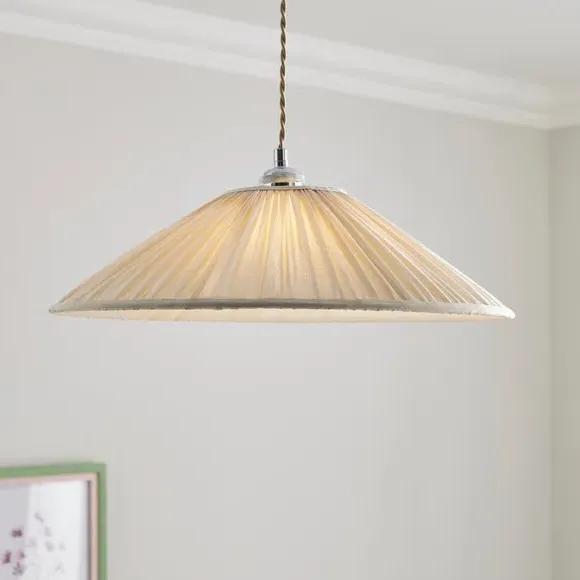 Tapered Lamp Shade Pleated - Ivory, Polyester