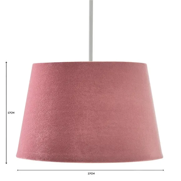 Tapered Lamp Shade with Gimbal - Blush, Velvet